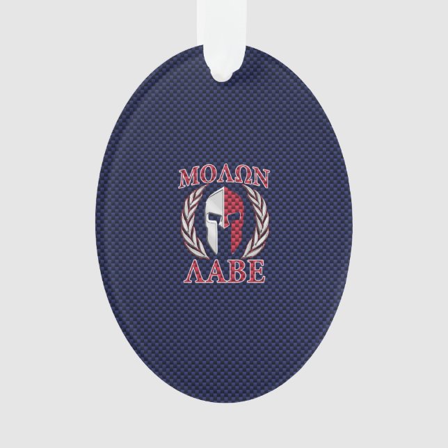 Adorno Molon Labe Spartan Warrian Cromado de fibra de car (Anverso)