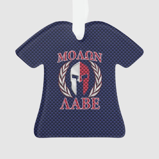 Adorno Molon Labe Spartan Warrian Cromado de fibra de car (Anverso)
