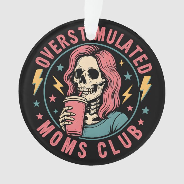Adorno Moms Club Skull Desordenado Mamá Vida (Anverso)