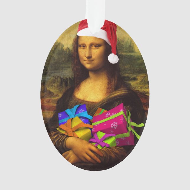 Adorno Mona Lisa Viene Como Santa Claus (Reverso)