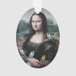 Adorno Mona Lisa y Budgies