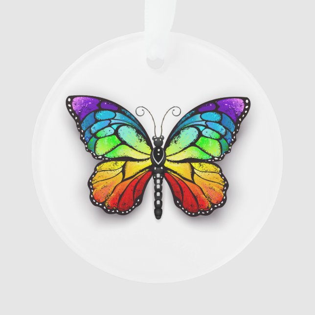 Adorno Monarca de mariposa arcoiris (Anverso)