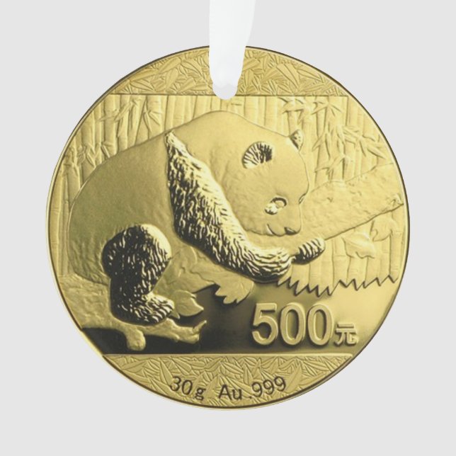 Adorno Moneda de oro Panda (Anverso)