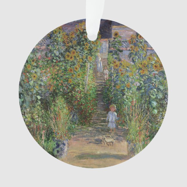 Adorno Monet Garden Vetheuil Impresionim Pintura (Anverso)