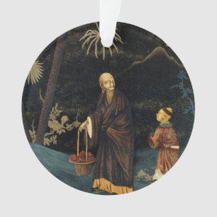 Adorno Monje y Niño Japonés Antiguo G.A. Audsley