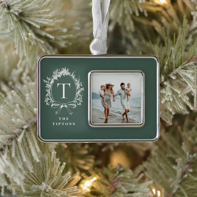 Adorno Monograma Botánico Vintage Verde (Árbol)