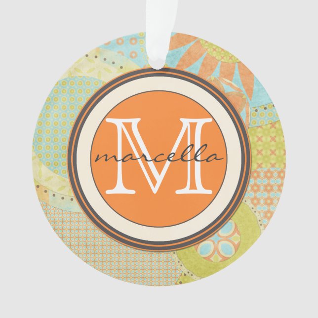 Adorno Monograma brillante de las formas geométricas del (Anverso)