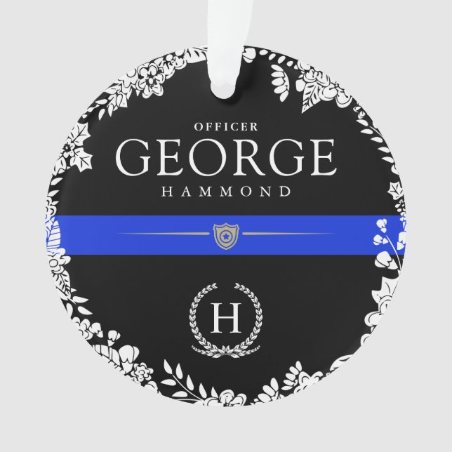 Adorno Monograma de encargo temático de la policía de las (Anverso)