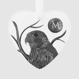 Adorno Monograma de la luna llena del halcón