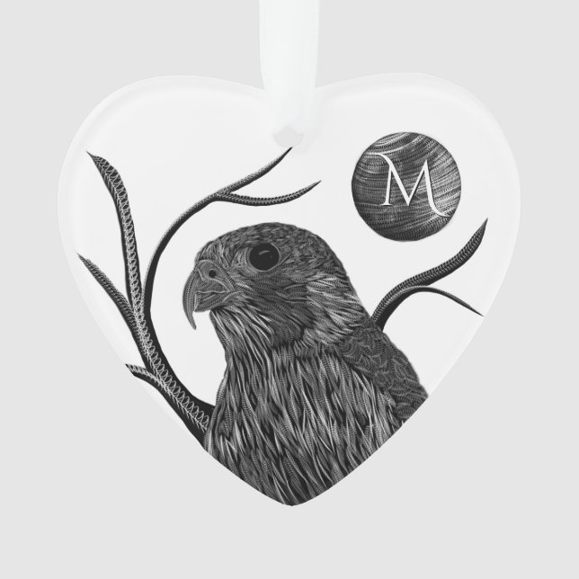 Adorno Monograma de la luna llena del halcón (Anverso)