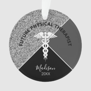 Adorno Monograma de plata médica para terapia física en