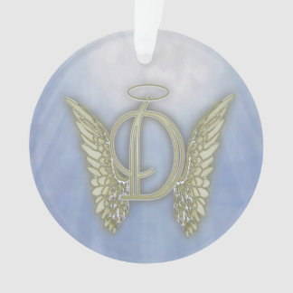 Adorno Monograma del ángel de la letra D
