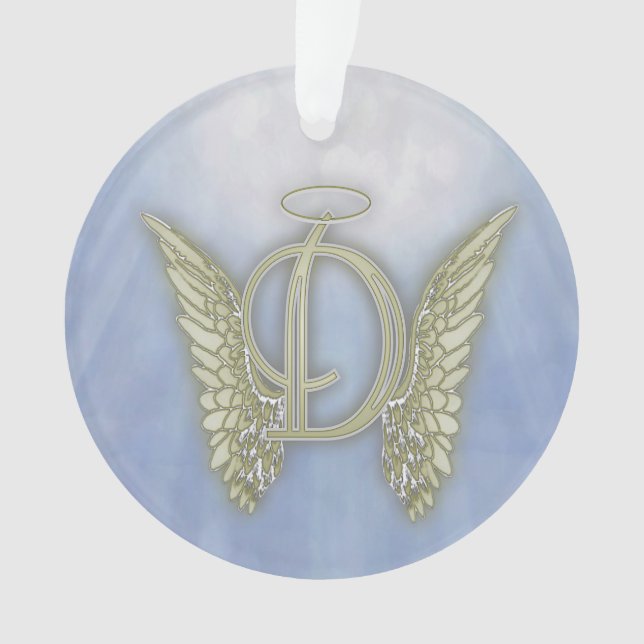 Adorno Monograma del ángel de la letra D (Anverso)