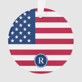 Adorno Monograma del Personalizado azul blanco rojo patri