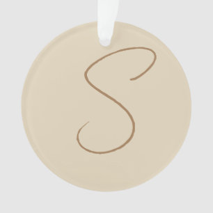 Adorno Monograma inicial manuscrito Beige-clásico