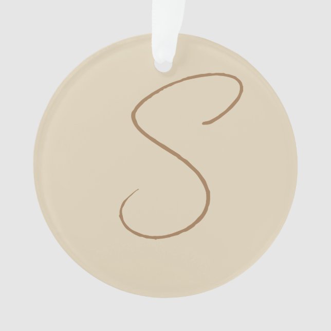 Adorno Monograma inicial manuscrito Beige-clásico (Anverso)