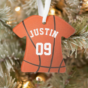 Adorno Monograma personalizado de baloncesto con nombre y