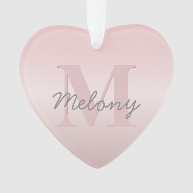 Adorno Monograma rosa de Personalizable corto y guión de  (Anverso)