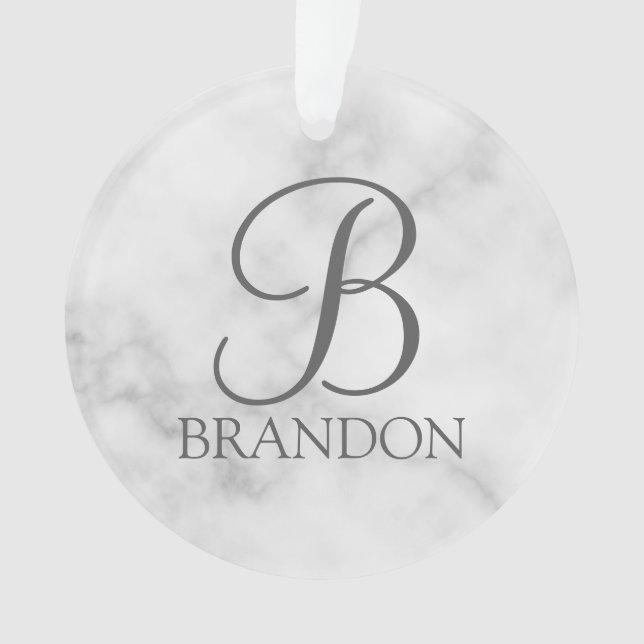 Adorno Monograma y nombre del guión personalizado de márm (Anverso)