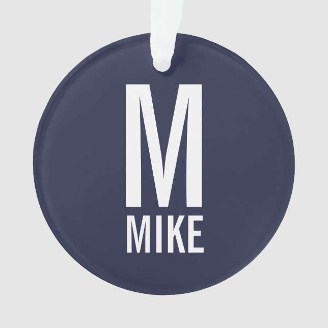 Adorno Monograma y nombre personalizados negrita moderno (Anverso)