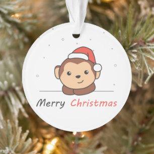 Adorno Monos Navidades Nieve animales de invierno monos