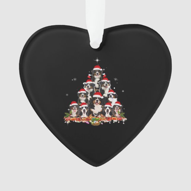 Adorno Montaña Bernesa Árbol de Navidad Perro Santa Navid (Anverso)