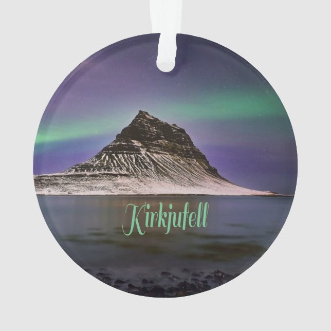 Adorno Montaña Kirkjufall en Islandia Luces del Norte (Reverso)