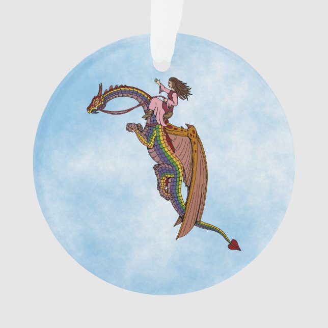 Adorno Montando en el dragón arcoiris (Anverso)