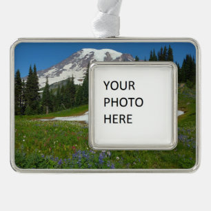 Adorno Monte Rainier, flores silvestres y nieve