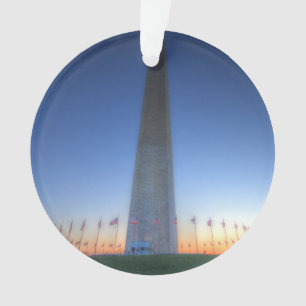 Adorno Monumento a Washington con el atardecer Naranja