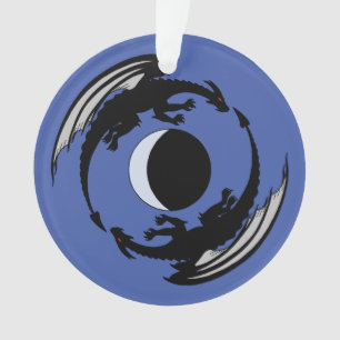 Adorno Moon Dragons Fantasy Design Ornament