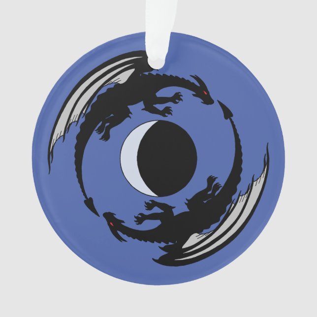 Adorno Moon Dragons Fantasy Design Ornament (Anverso)