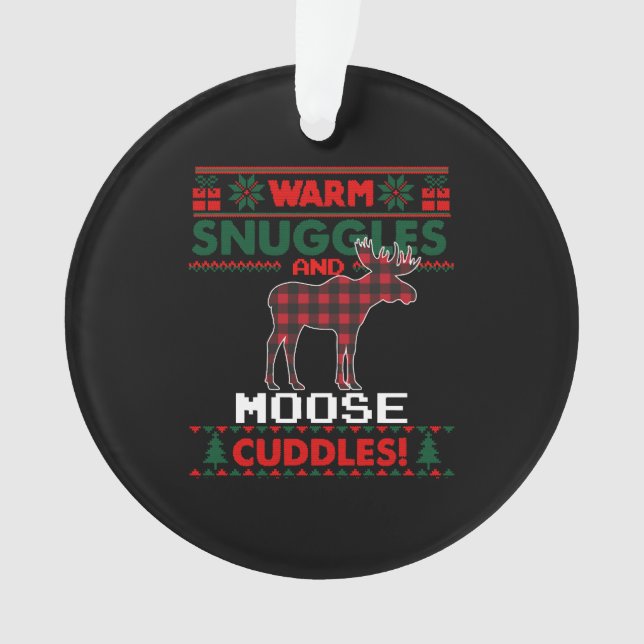 Adorno Moose Navidades Pajama Shirt Moose Navidades feos (Anverso)