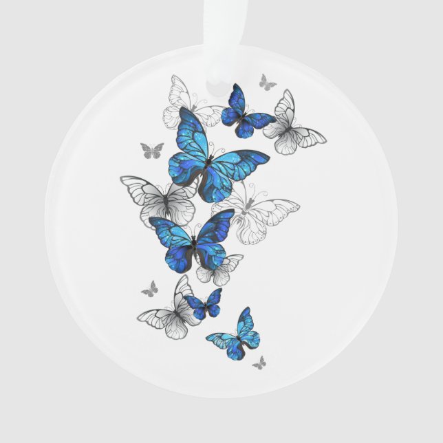 Adorno Morfo de las mariposas voladoras azules (Anverso)