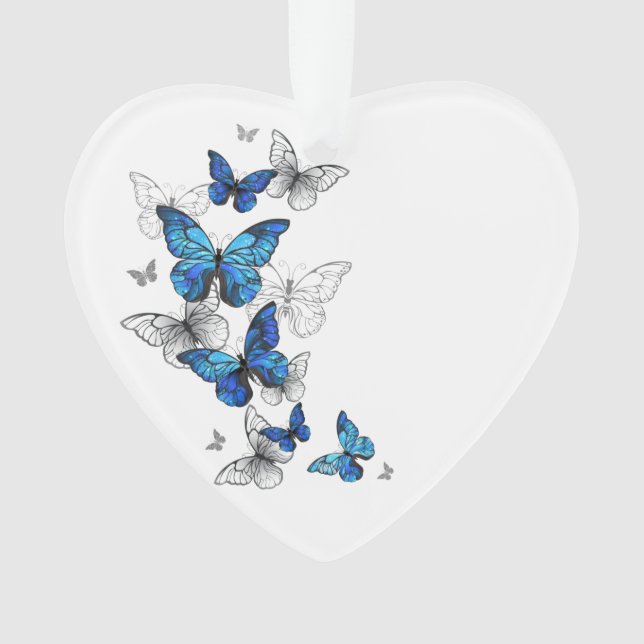 Adorno Morfo de las mariposas voladoras azules (Anverso)