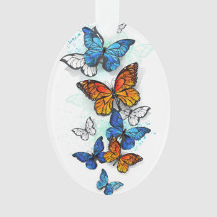Adorno Morfo y monarca de las mariposas voladoras