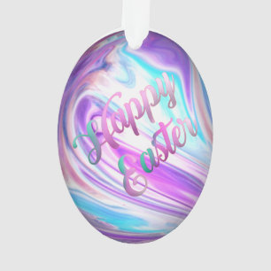 Adorno Morple Blue Swirls Feliz Huevo de Pascua