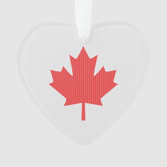 Adorno Moto de punto de la hoja de arce estilo Knit (Anverso)