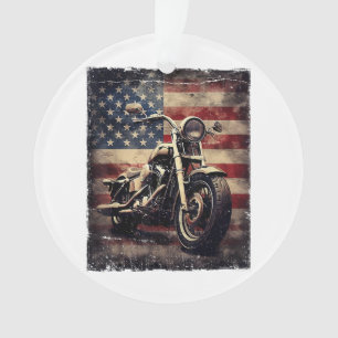 Adorno Motocicleta vintage bandera estadounidense retro c