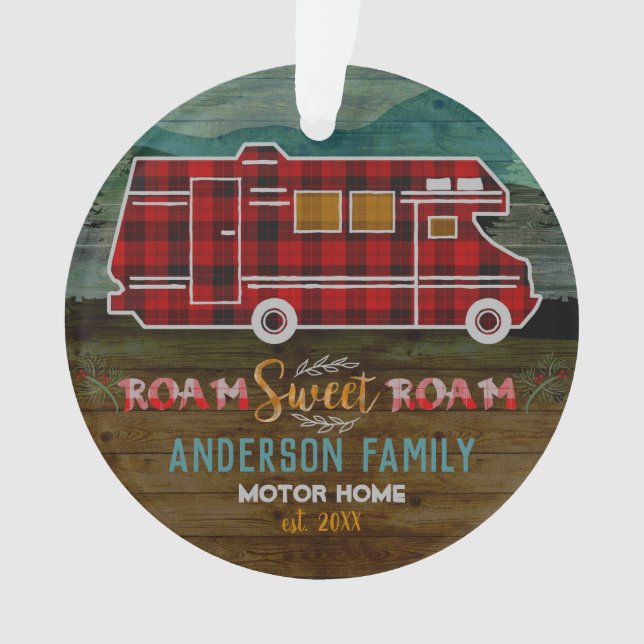 Adorno Motorhome rv Camper Travel Van Rustic Personalized (Anverso)
