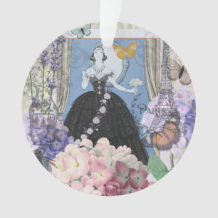 Adorno Mujer elegante azul vestido floral elegante