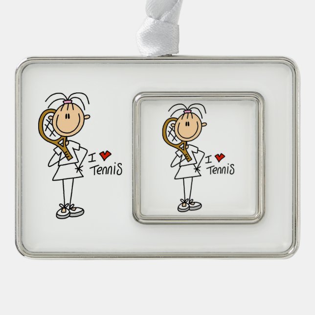 Adorno Mujer I Love Tennis Framed Ornament (Anverso)
