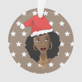 Adorno Mujer negra Navidades Sombrero de Santa Hat, Marró