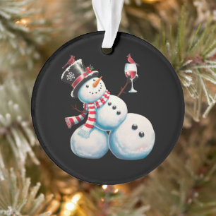 Adorno Muñeco de Nieve con Regalo de Navidad Divertido de