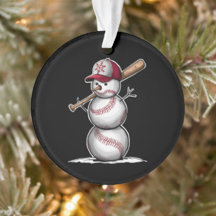 Adorno Muñeco de nieve de béisbol Bolas Nieve Navidad Reg
