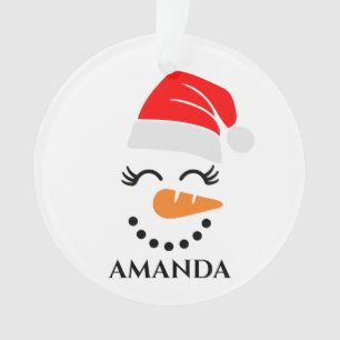 Adorno Muñeco de nieve de Navidad personalizado con nombr