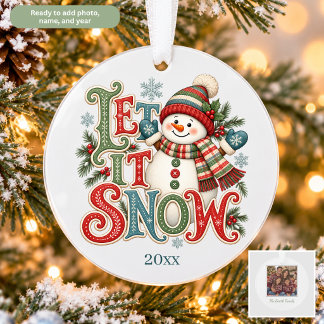Adorno Muñeco de nieve Deja que nieve Personalizado Fiest