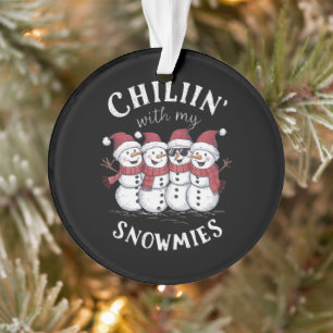 Adorno Muñeco de nieve Navidad Relajándome con mis regalo