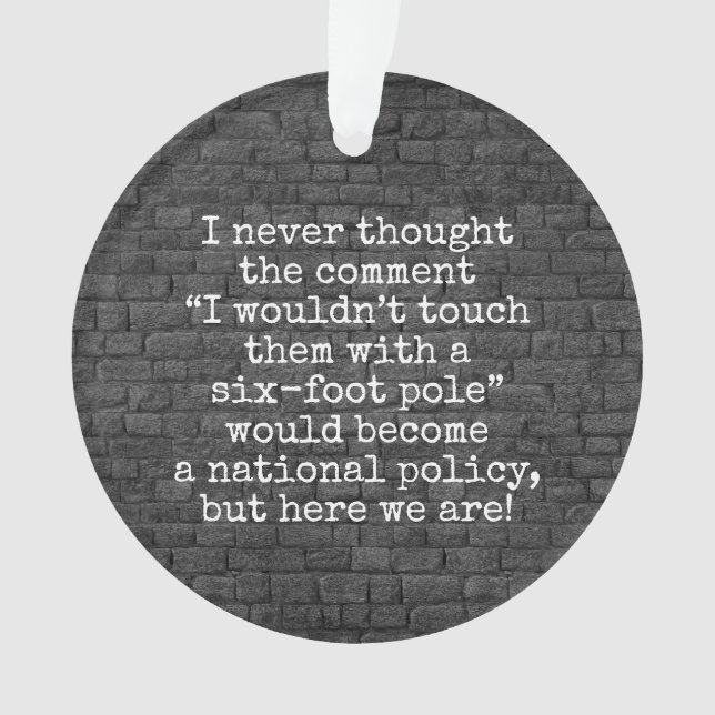 Adorno Muro de ladrillo de chiste Covid de seis pies (Anverso)