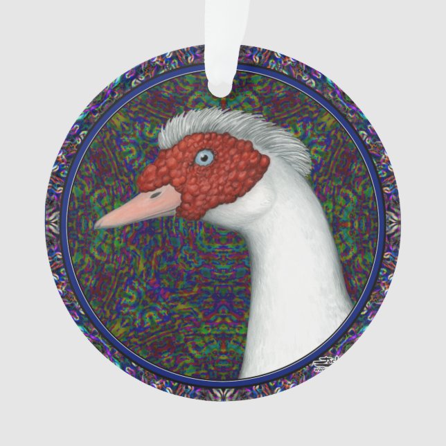 Adorno Muscovy Duck Head White (Anverso)